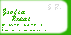 zsofia rapai business card